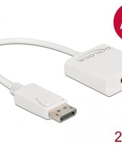 Delock Adapter DisplayPort 1.2 Stecker zu HDMI Buchse 4K Aktiv weiß