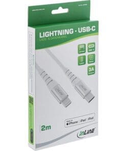 Alternative view of InLine® USB-C Lightning Kabel, für iPad, iPhone, iPod, silber/Alu, 1m MFi