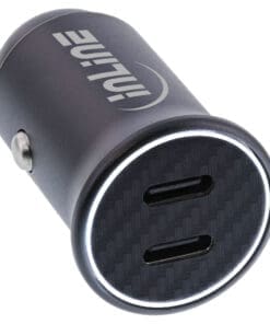 InLine® USB KFZ Stromadapter Power Delivery, 2x USB-C, schwarz