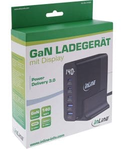 InLine® USB PD Netzteil, GaN Ladegerät, 5-Port, USB-C + USB-A, 140W, mit Display InLine® USB PD Netzteil, GaN Ladegerät, 5-Port, USB-C + USB-A, 140W, mit Display – Bild 5