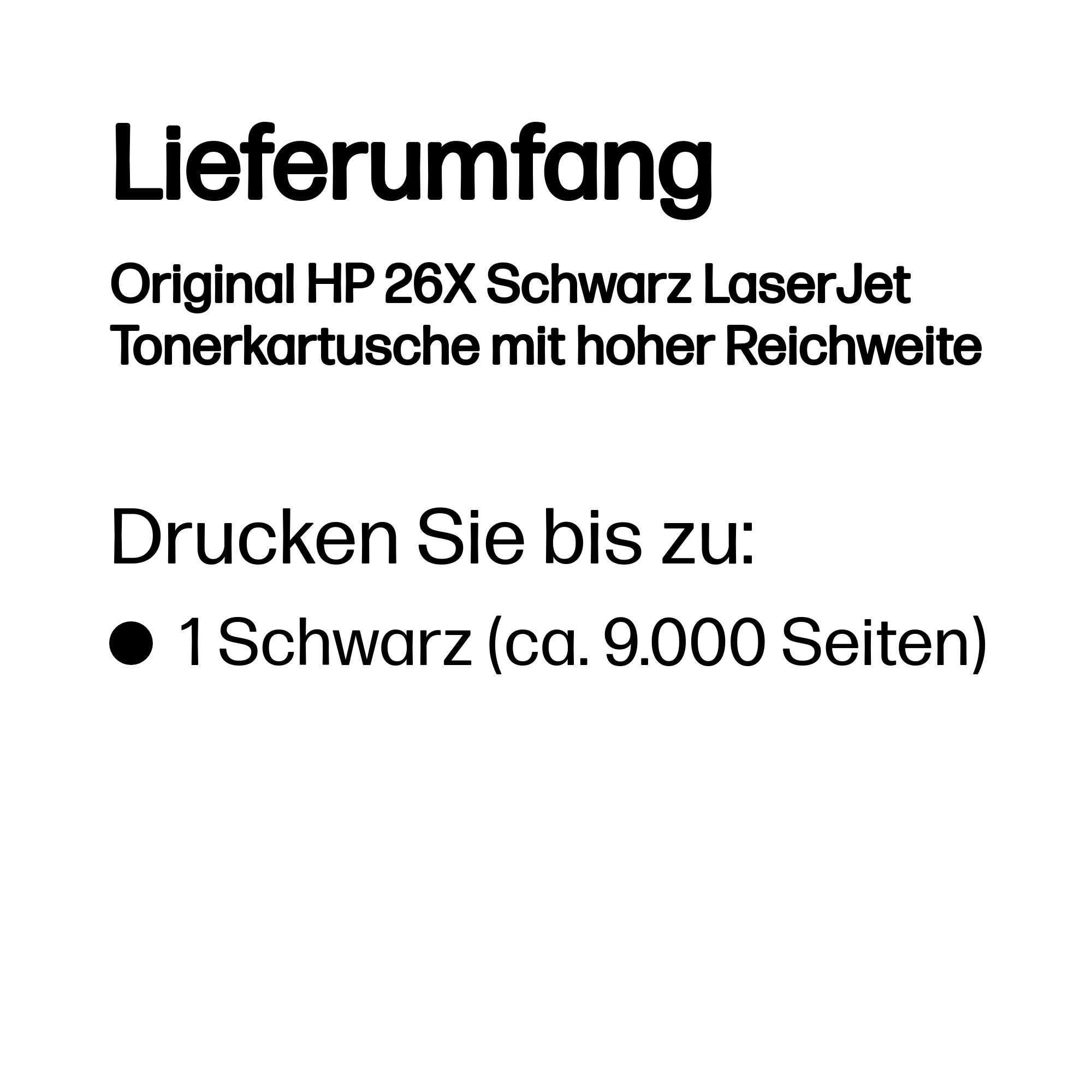 HP Original HP 26X Schwarz LaserJet Tonerkartusche HP Original HP 26X Schwarz LaserJet Tonerkartusche – Bild 3