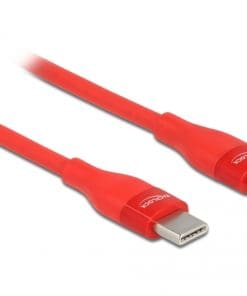 Delock Daten- und Ladekabel USB Type-C zu Lightning rot 2 m MFi