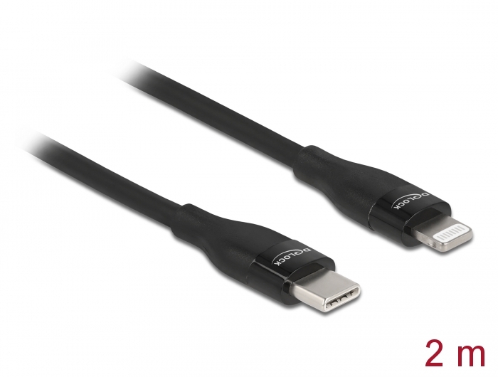 Delock Daten- und Ladekabel USB Type-C zu Lightning schwarz 2 m MFi Delock Daten- und Ladekabel USB Type-C zu Lightning schwarz 2 m MFi