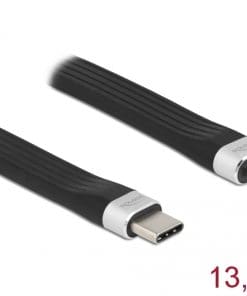 Delock USB 2.0 FPC Flachbandkabel USB Type-C zu USB Typ Micro-B 13,5 cm PD 3 A