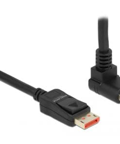 Delock DisplayPort Kabel Stecker gerade zu Stecker 90° oben gewinkelt 2 m