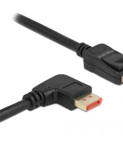 Delock DisplayPort Kabel Stecker gerade zu Stecker 90° rechts gewinkelt 1 m