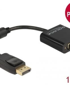 Delock Adapter DisplayPort 1.2 Stecker zu DVI Buchse 4K Passiv schwarz