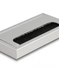 Delock Kabeldurchführung für Tischeinbau mit Bürste 160 x 80 x 28 mm silber