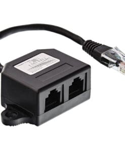 InLine® ISDN Verteiler, 2x RJ45 Buchse, 15cm Kabel, mit Endwiderständen, montierbar, schwarz