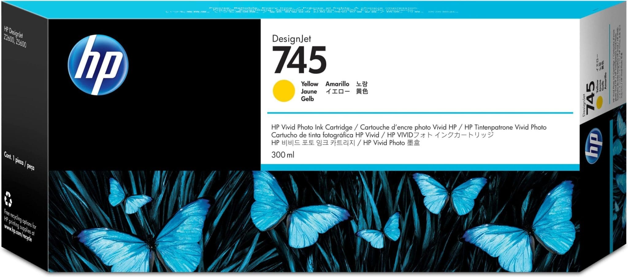 HP 745 DesignJet Druckerpatrone Gelb, 300 ml HP 745 DesignJet Druckerpatrone Gelb, 300 ml