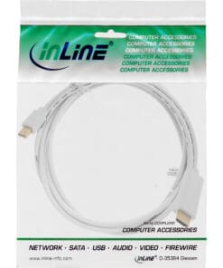Alternative view of InLine® Mini DisplayPort zu HDMI Konverter Kabel, weiß, 1,5m, 4K2K, mit Audio, weiß