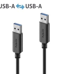 PureLink USB-A auf USB-A Kabel - 3.1 Gen 1, 3A, 5G - iSerie - schwarz - 1,50m