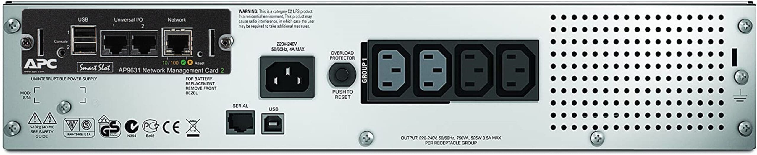 APC SMART-UPS SMT 750VA LCD Rack 2HE 230V inkl. Netzwerkkarte APC SMART-UPS SMT 750VA LCD Rack 2HE 230V inkl. Netzwerkkarte – Bild 2