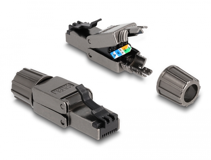 Delock RJ45 Stecker Cat.8.1 STP werkzeugfrei Delock RJ45 Stecker Cat.8.1 STP werkzeugfrei