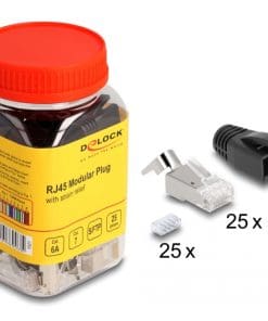 Delock RJ45 Modularer Stecker mit Zugentlastung 25er Set