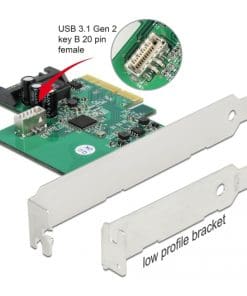 Delock PCI Express Karte zu 1 x intern USB 3.2 Gen 2 Key B 20 Pin Buchse