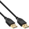 InLine® USB 2.0 Kabel, A an A, schwarz, Kontakte gold, 3m, schwarz InLine® Netz-Y-Kabel, 1x Schutzkontaktstecker zu 3x Kaltgerätestecker, Version 3 (2m+1/3/2m)