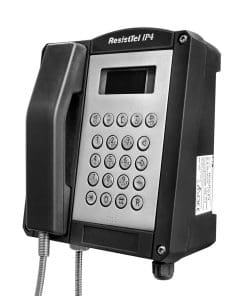 FHF Wetterfestes VoIP Telefon ResistTel IP4 schwarz mit Relais + 2x LAN
