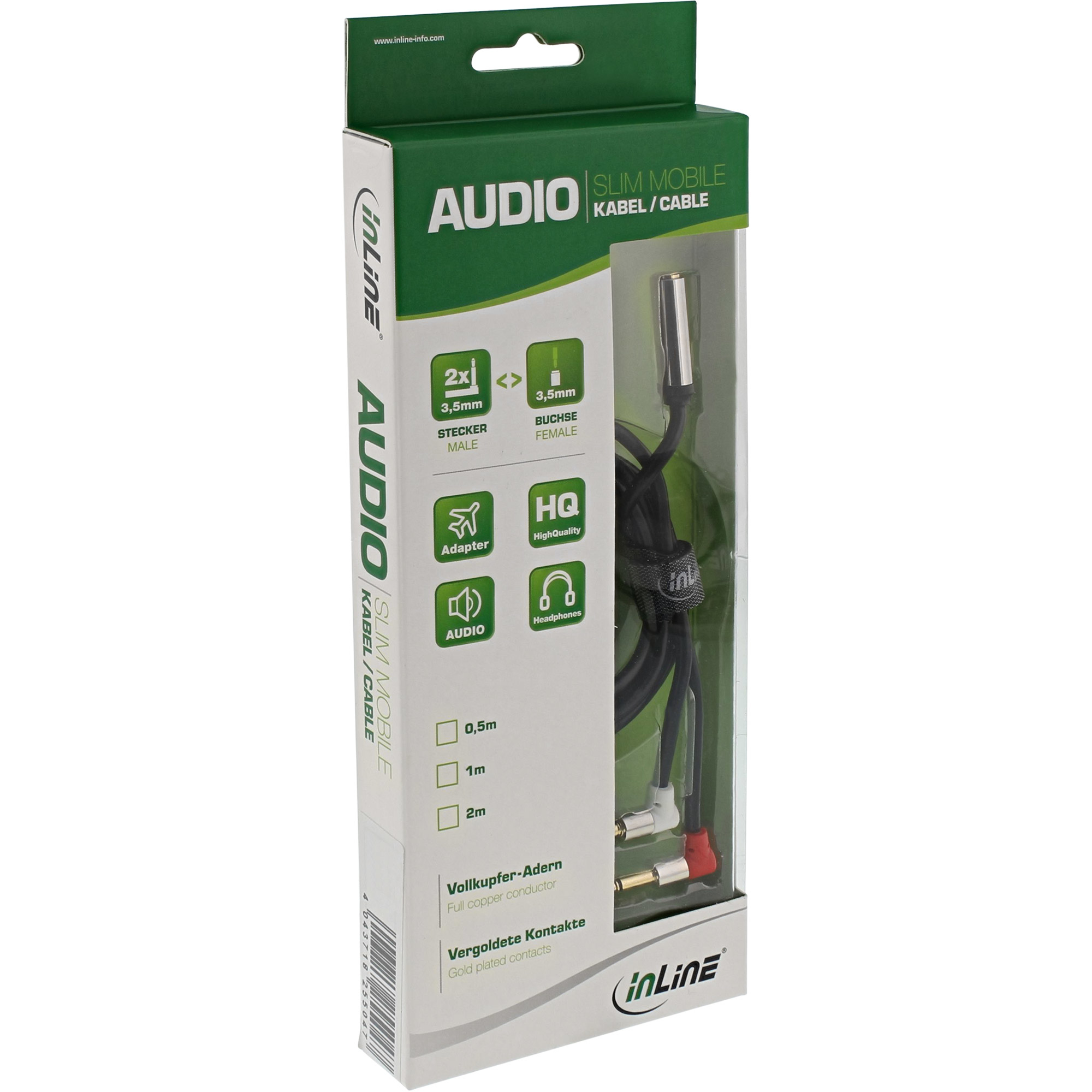 ® Slim Audio Kopfhörer Flugzeug-Adapterkabel, 2x 3,5mm Klinke ST an 3,5mm Klinke BU 3pol., 0,15m ® Slim Audio Kopfhörer Flugzeug-Adapterkabel, 2x 3,5mm Klinke ST an 3,5mm Klinke BU 3pol., 0,15m – Bild 2