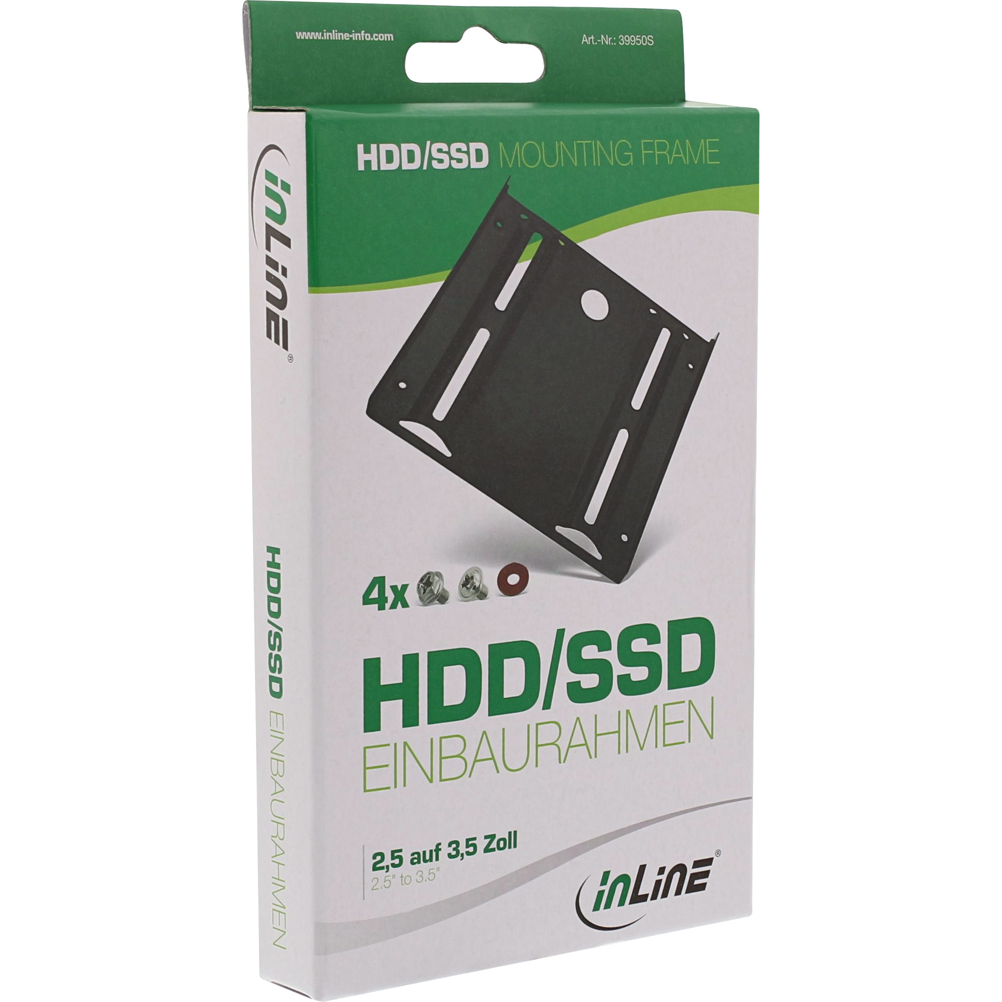 InLine® HDD-/SSD-Einbaurahmen, 2,5" auf 3,5", mit Einbauschrauben, schwarz, schwarz InLine® HDD-/SSD-Einbaurahmen, 2,5" auf 3,5", mit Einbauschrauben, schwarz, schwarz – Bild 3