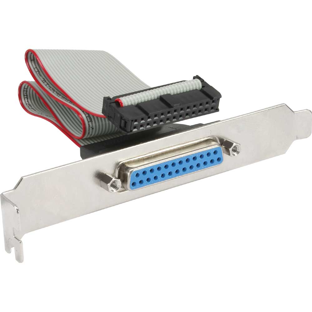 InLine® Slotblech Parallel, mit 25pol Sub D Buchse an 26-pol Buchsenleiste, 0,5m InLine® Slotblech Parallel, mit 25pol Sub D Buchse an 26-pol Buchsenleiste, 0,5m