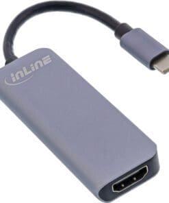 Alternative view of InLine® Multifunktions-Hub USB 3.2 Gen.1, 2x USB-A 5Gb/s + HDMI 4K/30Hz + USB Typ-C PD 87W, Aluminium, grau