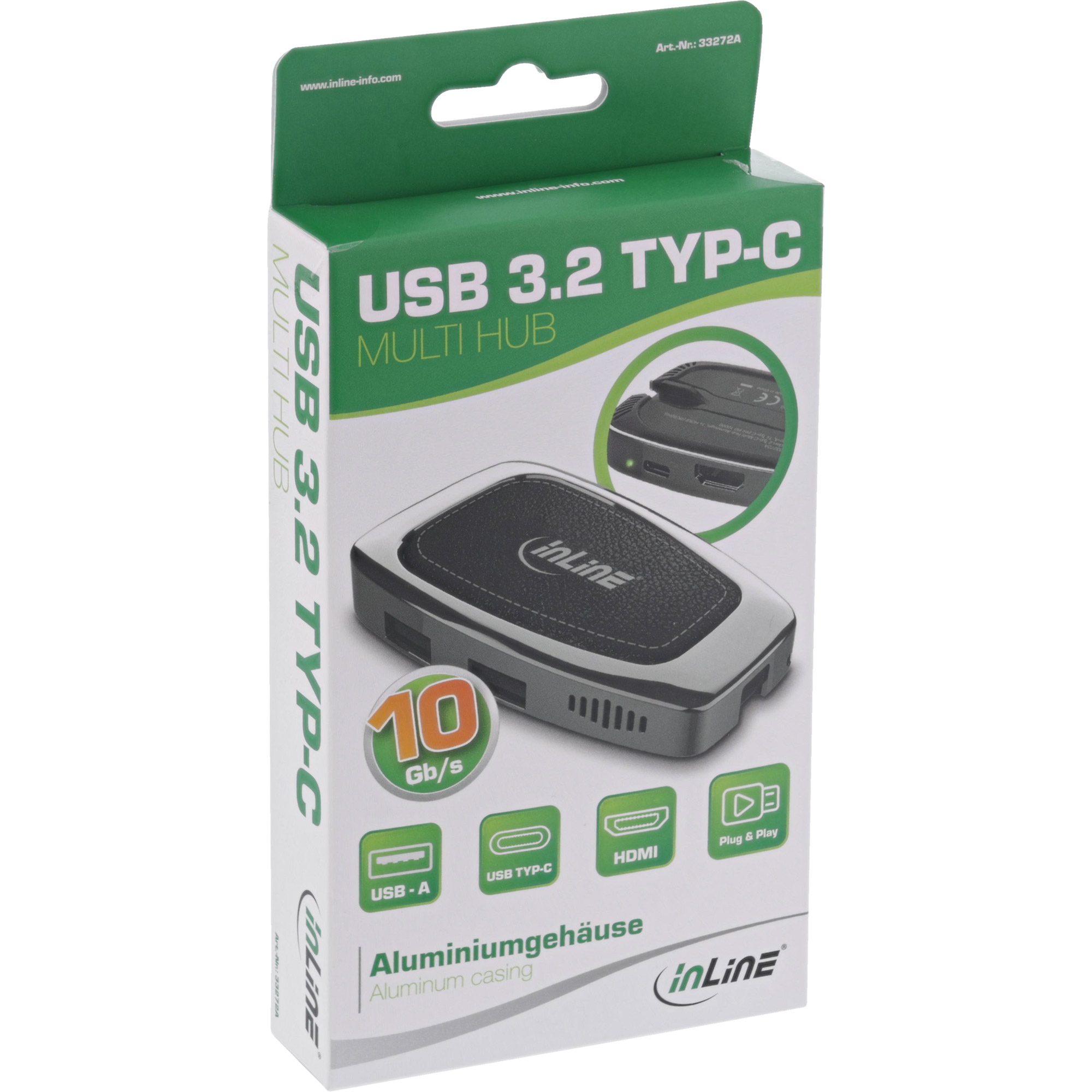 InLine® Multifunktions-Hub USB 3.2 Gen.2 USB Typ-C (2x USB-A 10Gb/s + 1xHDMI 4K@60Hz + 1x USB-C 10Gb/s & PD 100W) InLine® Multifunktions-Hub USB 3.2 Gen.2 USB Typ-C (2x USB-A 10Gb/s + 1xHDMI 4K@60Hz + 1x USB-C 10Gb/s & PD 100W) – Bild 9