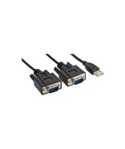 InLine® USB 2.0 zu 2x Seriell Adapterkabel Stecker A an 2x 9pol Sub D Stecker