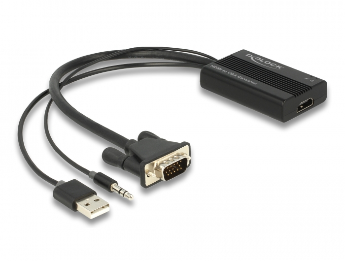 Delock HDMI zu VGA Adapter mit Audio 25 cm Delock HDMI zu VGA Adapter mit Audio 25 cm