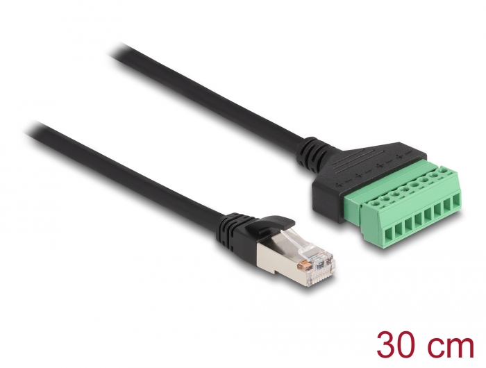 Delock RJ45 Kabel Cat.6 Stecker zu Terminalblock Adapter 30 cm 2-teilig Delock RJ45 Kabel Cat.6 Stecker zu Terminalblock Adapter 30 cm 2-teilig
