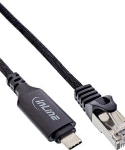 InLine® USB 3.2 Netzwerkadapter Kabel, Gigabit, USB-C zu RJ45 Stecker, 2m