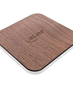 InLine® Qi woodcharge, wireless fast charger, 5/7,5/10W/15W, USB-C