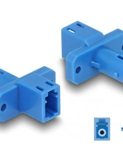Delock LWL Hybrid Kupplung LC Simplex Buchse zu ST Simplex Buchse blau