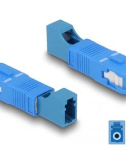 Delock LWL Hybrid Kupplung SC Simplex Stecker zu LC Simplex Buchse blau