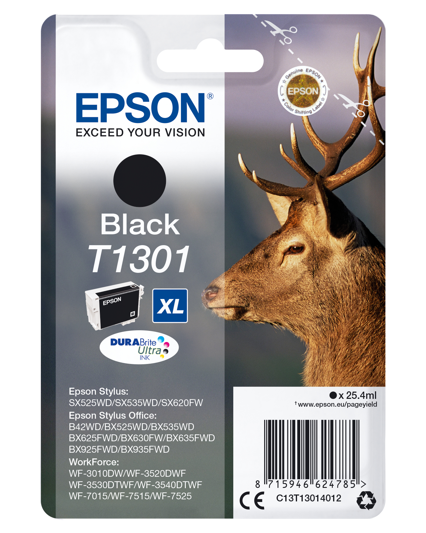 Epson Tintenpatrone T1301 DURABrite Ultra Schwarz Epson Tintenpatrone T1301 DURABrite Ultra Schwarz
