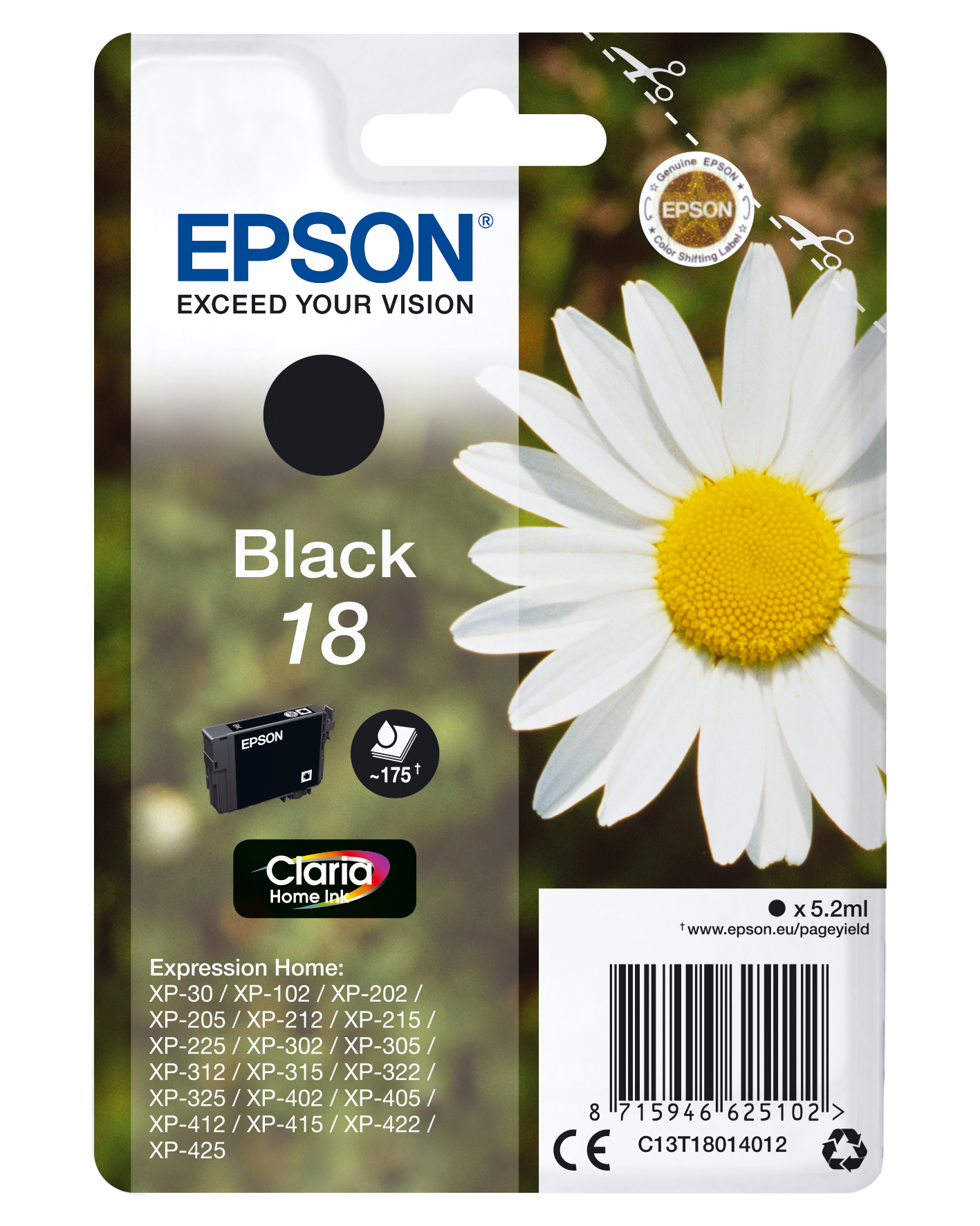 Epson Tintenpatrone 18 Schwarz (5,2ml) Epson Tintenpatrone 18 Schwarz (5,2ml)