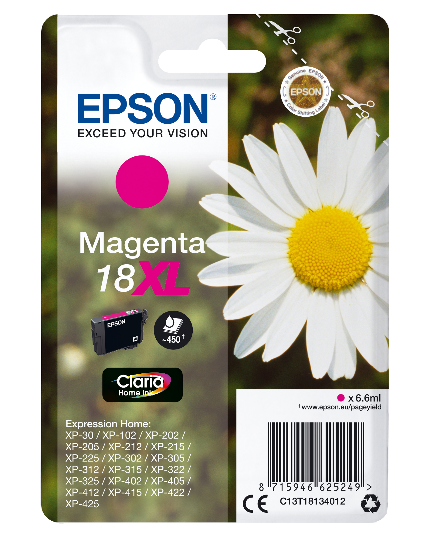 Epson Tintenpatrone 18XL T1813 Claria Home Magenta Epson Tintenpatrone 18XL T1813 Claria Home Magenta