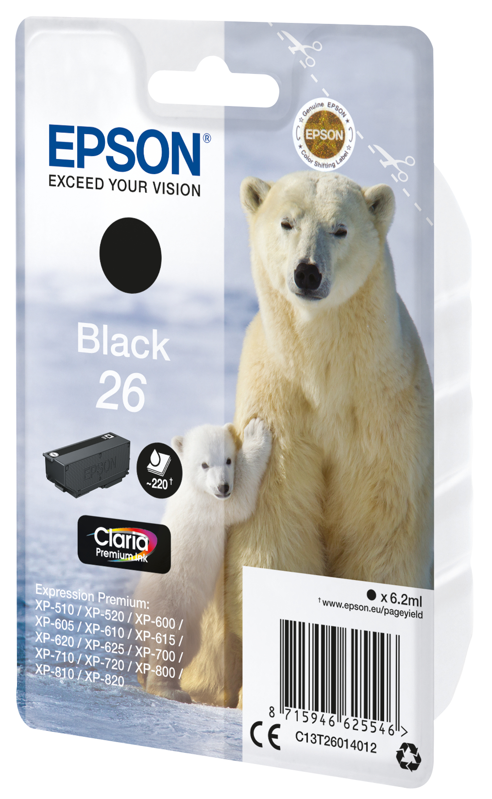 Epson Tintenpatrone 26 T2601 Claria Schwarz (6,2 ml) Epson Tintenpatrone 26 T2601 Claria Schwarz (6,2 ml) – Bild 2