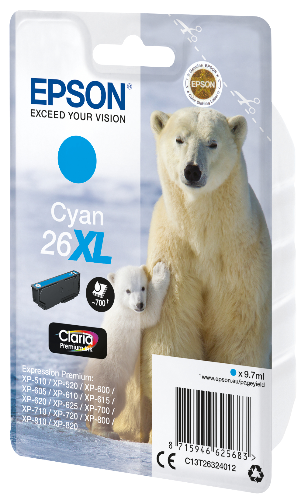 Epson Tintenpatrone 26XL Cyan (9,7 ml) Epson Tintenpatrone 26XL Cyan (9,7 ml) – Bild 2