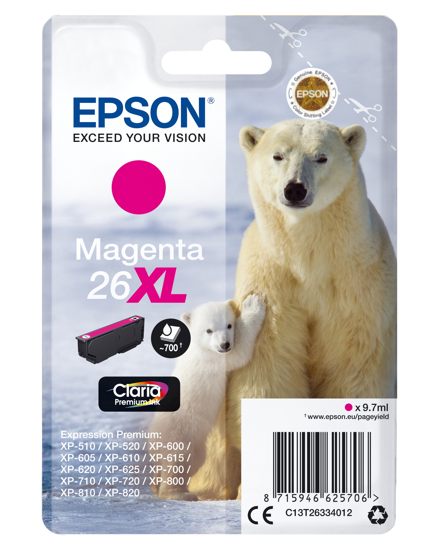 Epson Tintenpatrone 26XL Magenta (9,7 ml) Epson Tintenpatrone 26XL Magenta (9,7 ml)