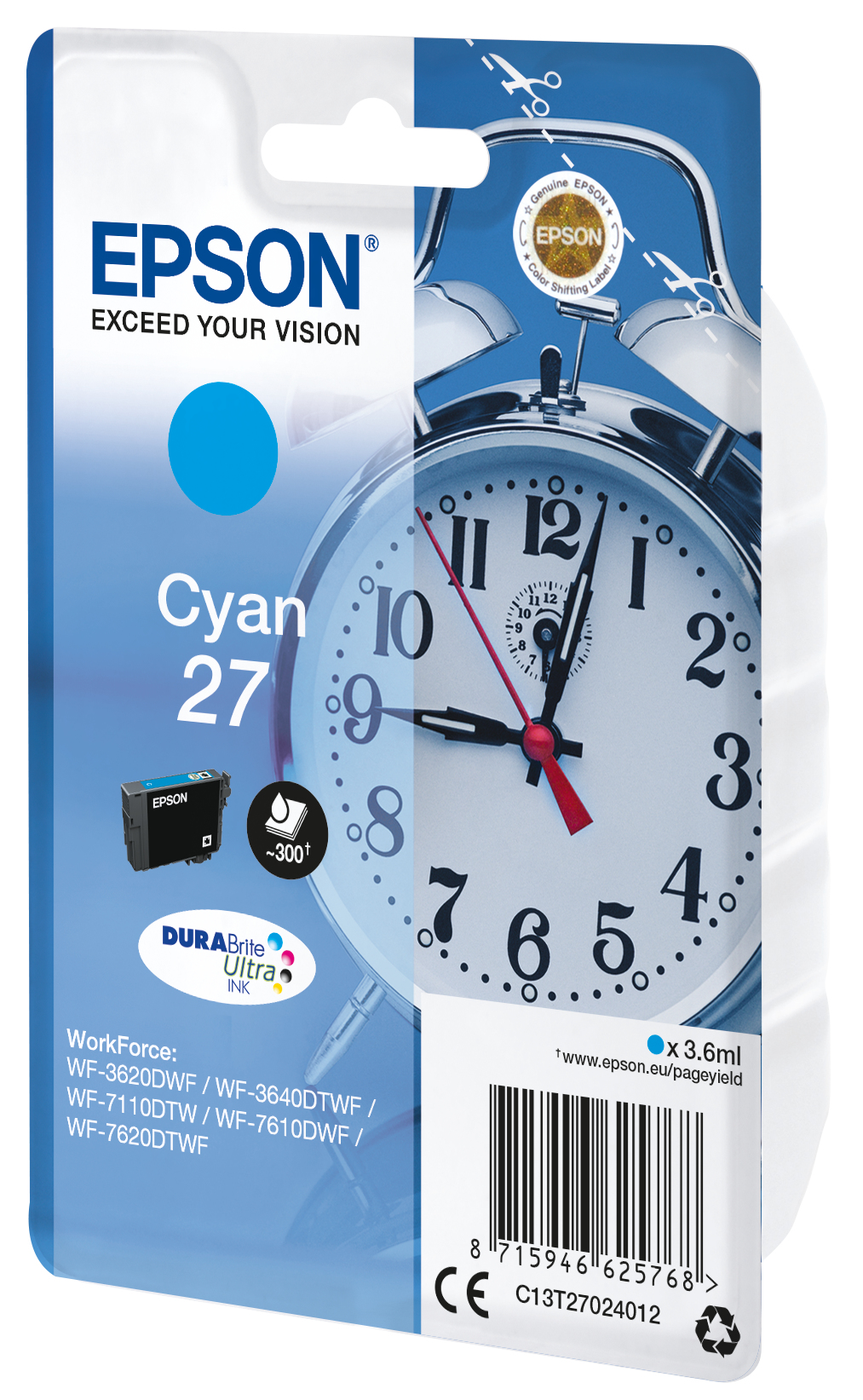 Epson Tintenpatrone 27 Cyan (3,6ml) Epson Tintenpatrone 27 Cyan (3,6ml) – Bild 2
