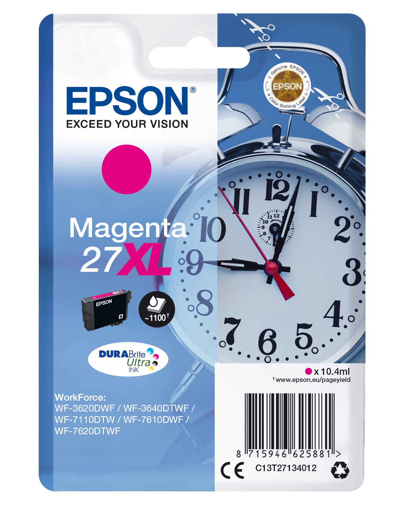 Epson Tintenpatrone 27XL Magenta (ca. 10,4ml) Epson Tintenpatrone 27XL Magenta (ca. 10,4ml)