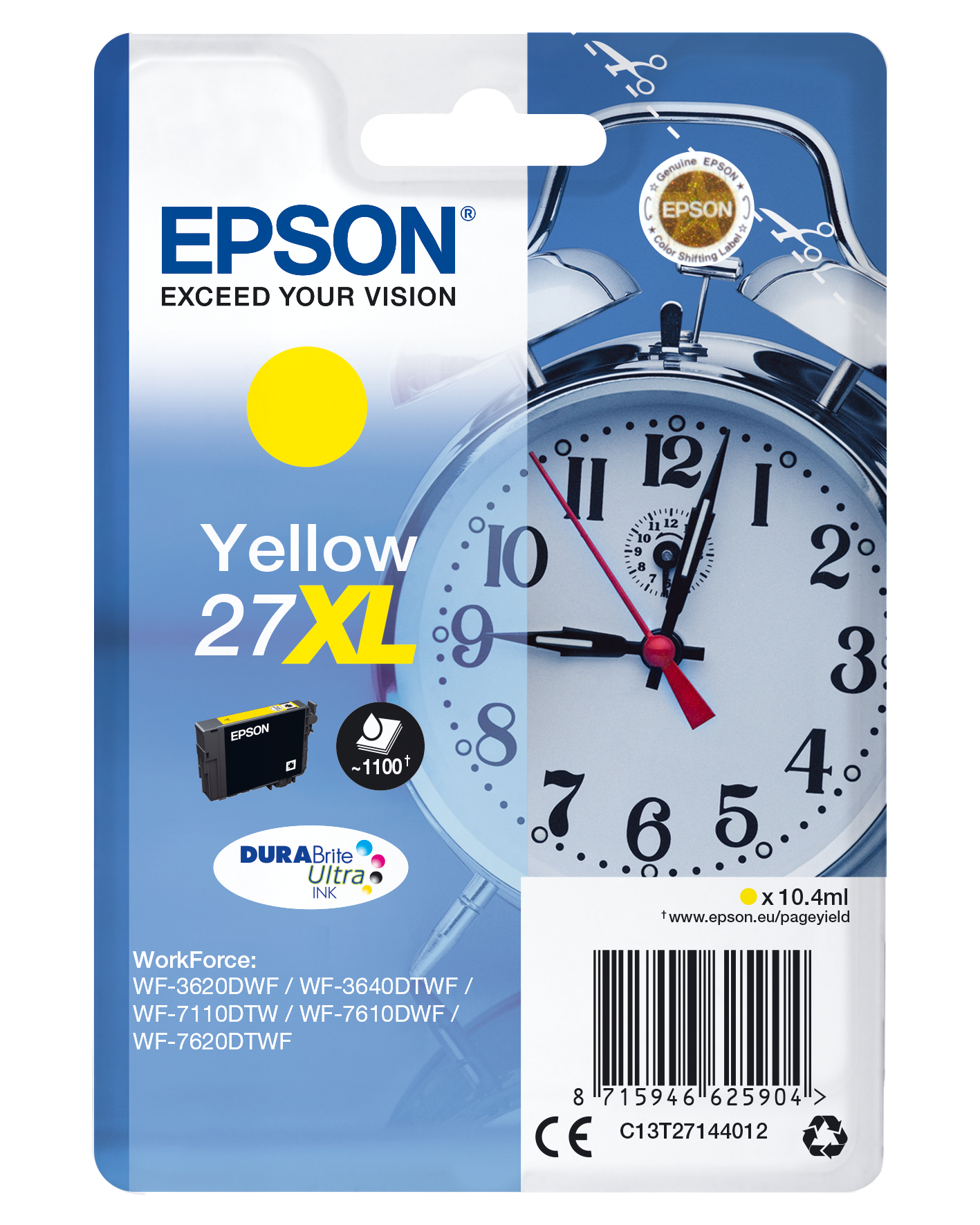Epson Tintenpatrone 27XL Gelb (10,4ml) Epson Tintenpatrone 27XL Gelb (10,4ml)