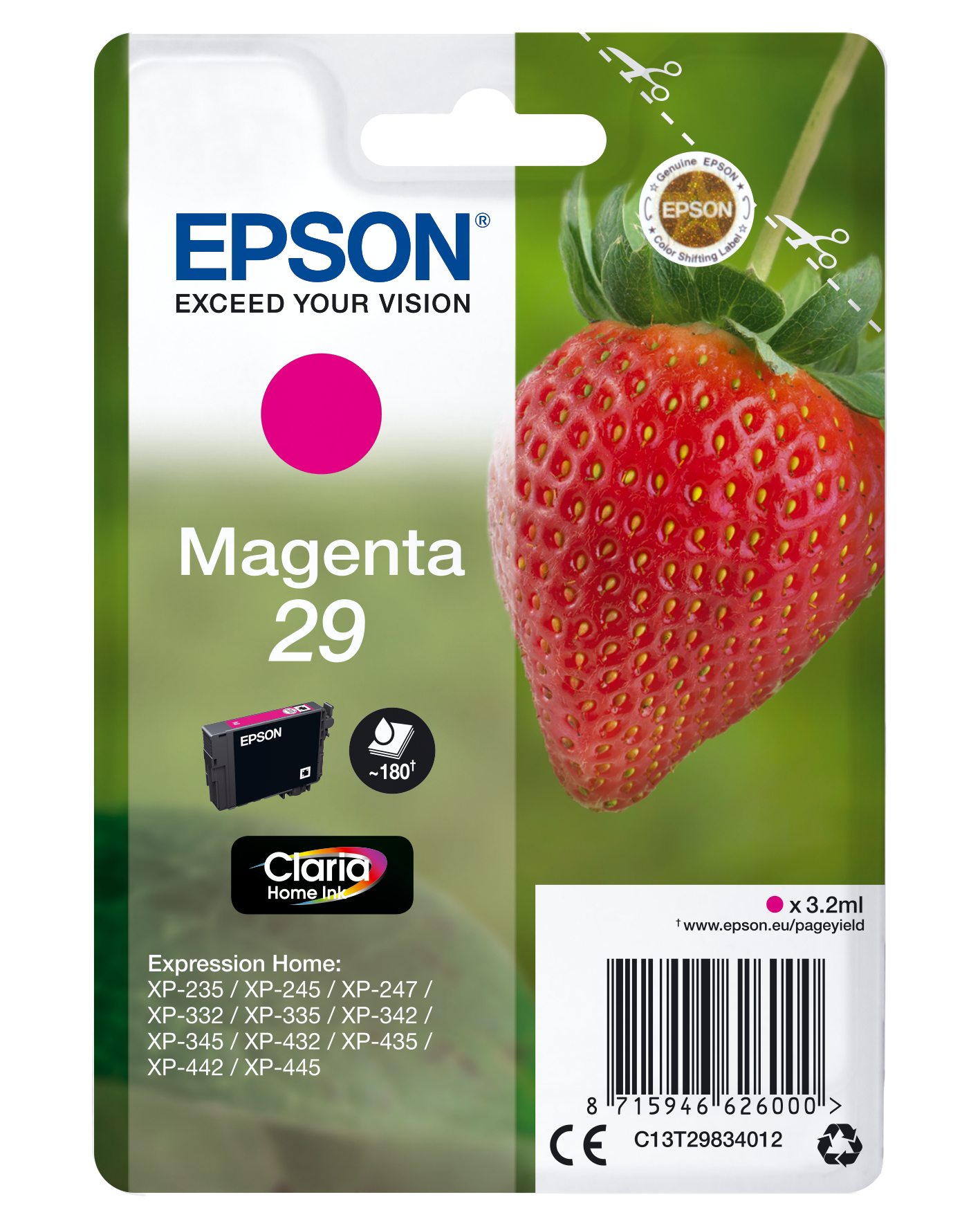 Epson Tintenpatrone 29 Magenta (ca.180 Seiten) Epson Tintenpatrone 29 Magenta (ca.180 Seiten)