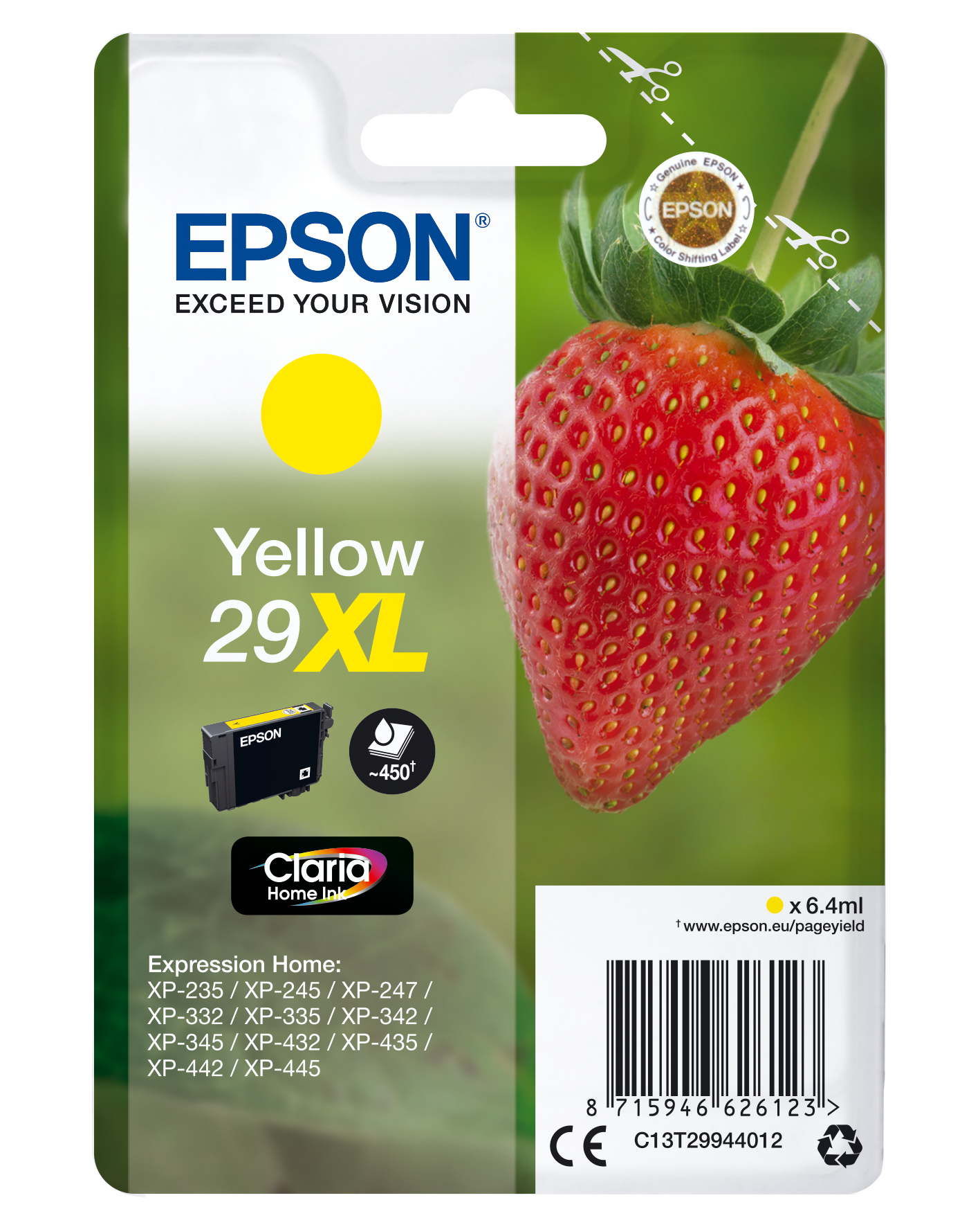 Epson Tintenpatrone 29XL Gelb (ca. 450 Seiten) Epson Tintenpatrone 29XL Gelb (ca. 450 Seiten)