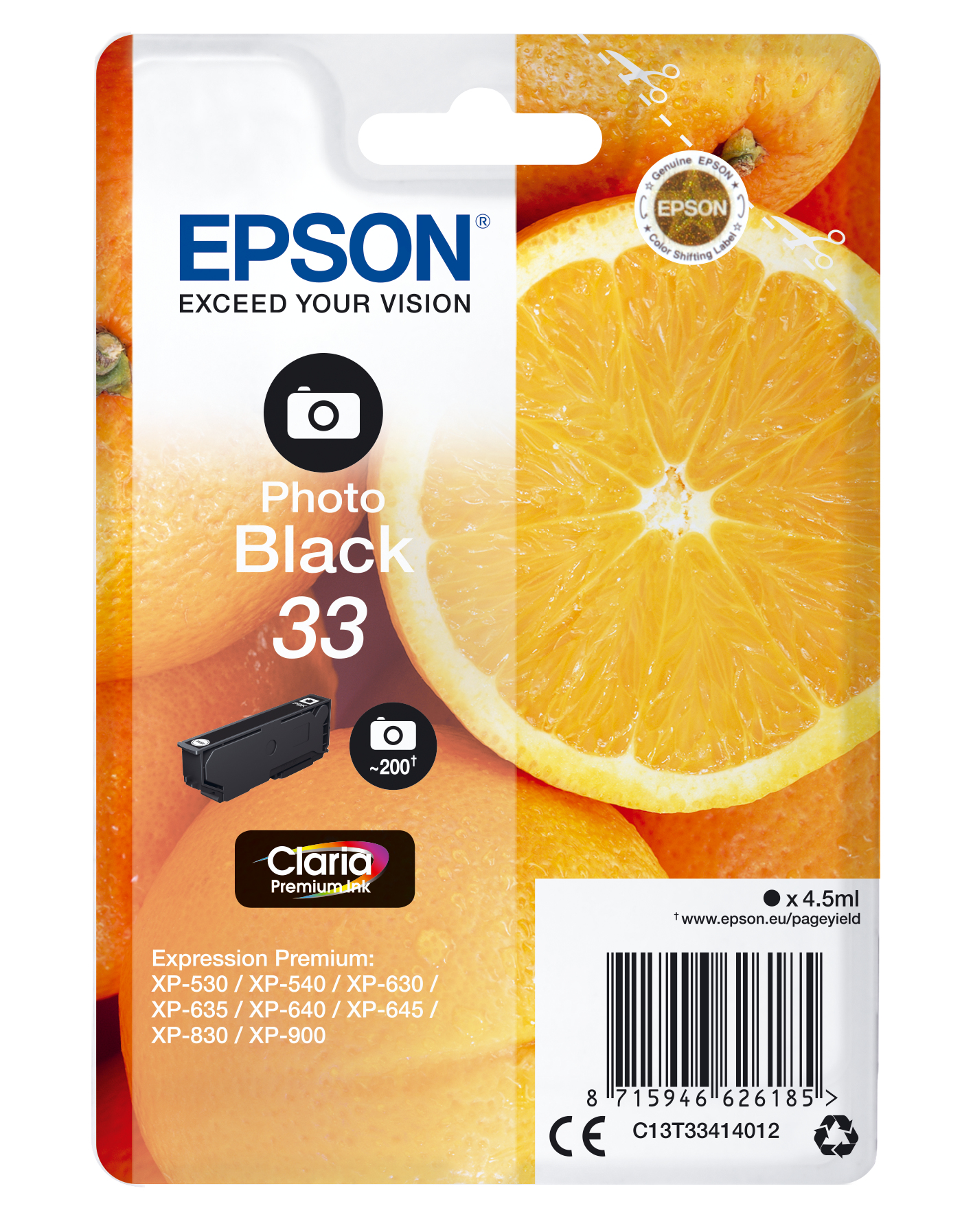 Epson Tintenpatrone 33 Schwarz (4,5ml) Epson Tintenpatrone 33 Schwarz (4,5ml)