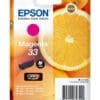Epson Tintenpatrone 33 Magenta (4,5ml) 2 Mit separaten Einzelpatronen von Epson bis zu 30 % Tintesparen<br>Bei Verwendung der separaten Einzelpatronen von Epson ersetzen Sie nur die tatsächlich verbrauchte Farbe und sparen so bis zu 30 % Tinte2 im Vergleich zu den dreifarbigen Patronen anderer Anbieter.<br><br>Niedrigere Druckkosten dank XL-Tintenpatronen<br>Die neuesten Tintenpatronen von Epson gibt es wahlweise in den Größen Standard und XL. Die Größe XL ist ideal für das Drucken großer Mengen und kann Ihre Druckkosten um bis zu 25 %3 senken.<br><br>Tinten von Epson sind für Epson Drucker optimiert<br>Tinten und Papiere von Epson werden speziell zur Verwendung mit Druckern von Epson entwickelt und liefern stets optimale Ergebnisse.