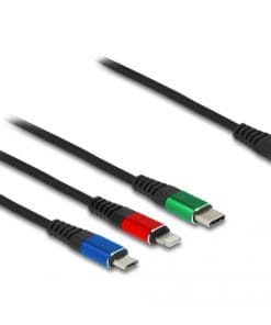 Delock USB Ladekabel 3 in 1 USB Type-C zu Lightning / Micro USB / USB Type-C