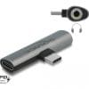 Delock Audio Adapter USB Type-C zu Klinkenbuchse und USB Type-C PD grau
