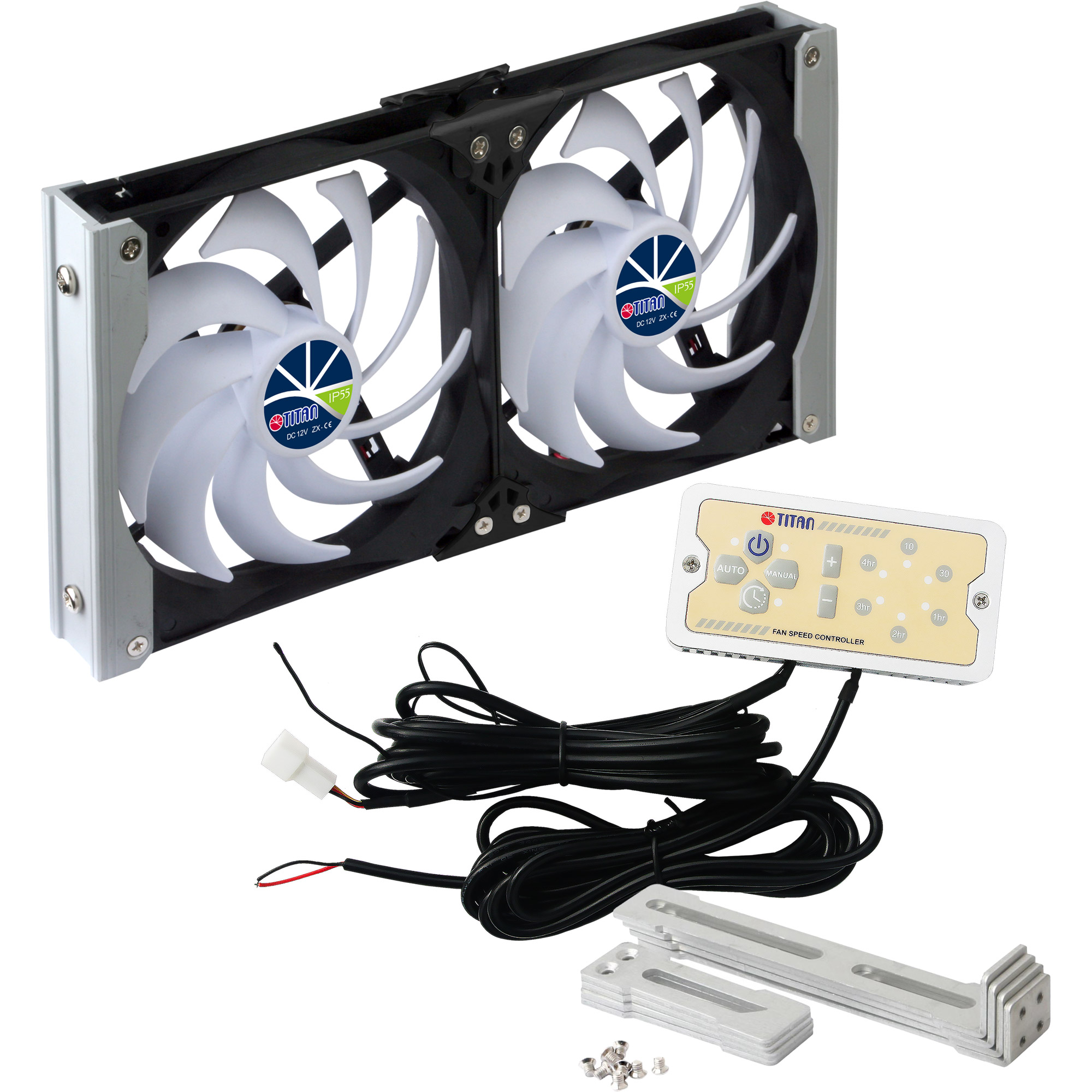 Titan TTC-SC20(A)V2+ Kühlschrank-Doppellüfter 92x25mm IP55, Timer, Gleichrichter Titan TTC-SC20(A)V2+ Kühlschrank-Doppellüfter 92x25mm IP55, Timer, Gleichrichter